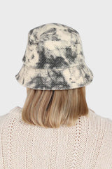 Ivory and black tie dye bucket hat