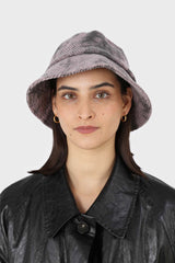 Lilac and black tie dye bucket hat
