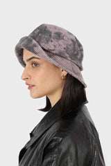 Lilac and black tie dye bucket hat