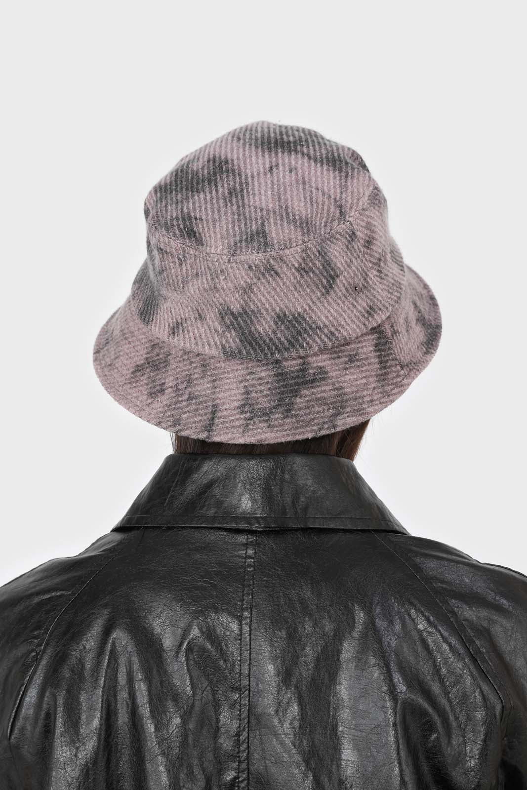 Lilac and black tie dye bucket hat