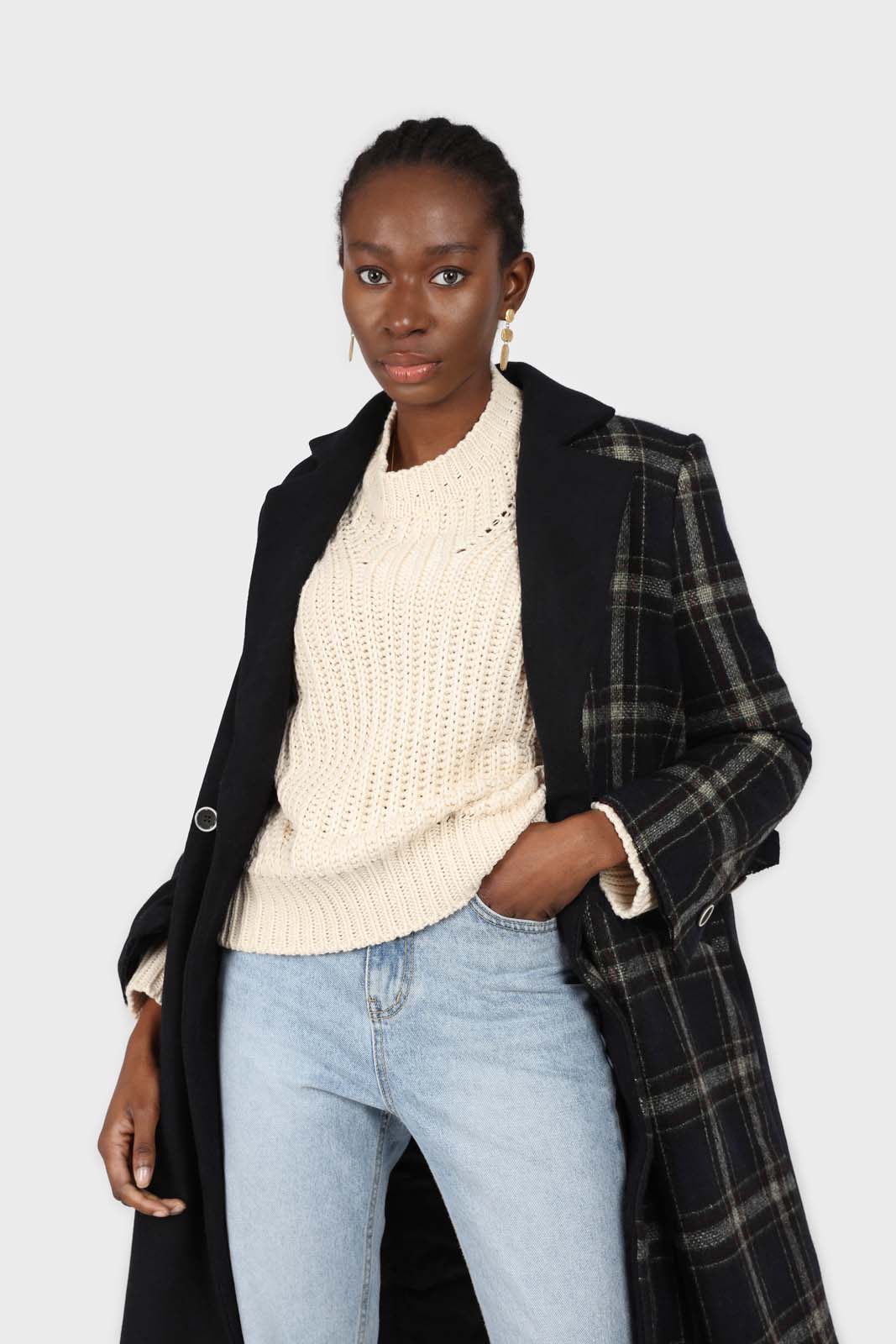 Light beige cross weave jumper