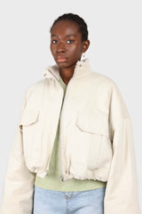 Ivory teddy lined patch pocket jacket