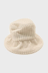 Ivory large ribbed bucket hat