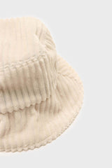 Ivory large ribbed bucket hat