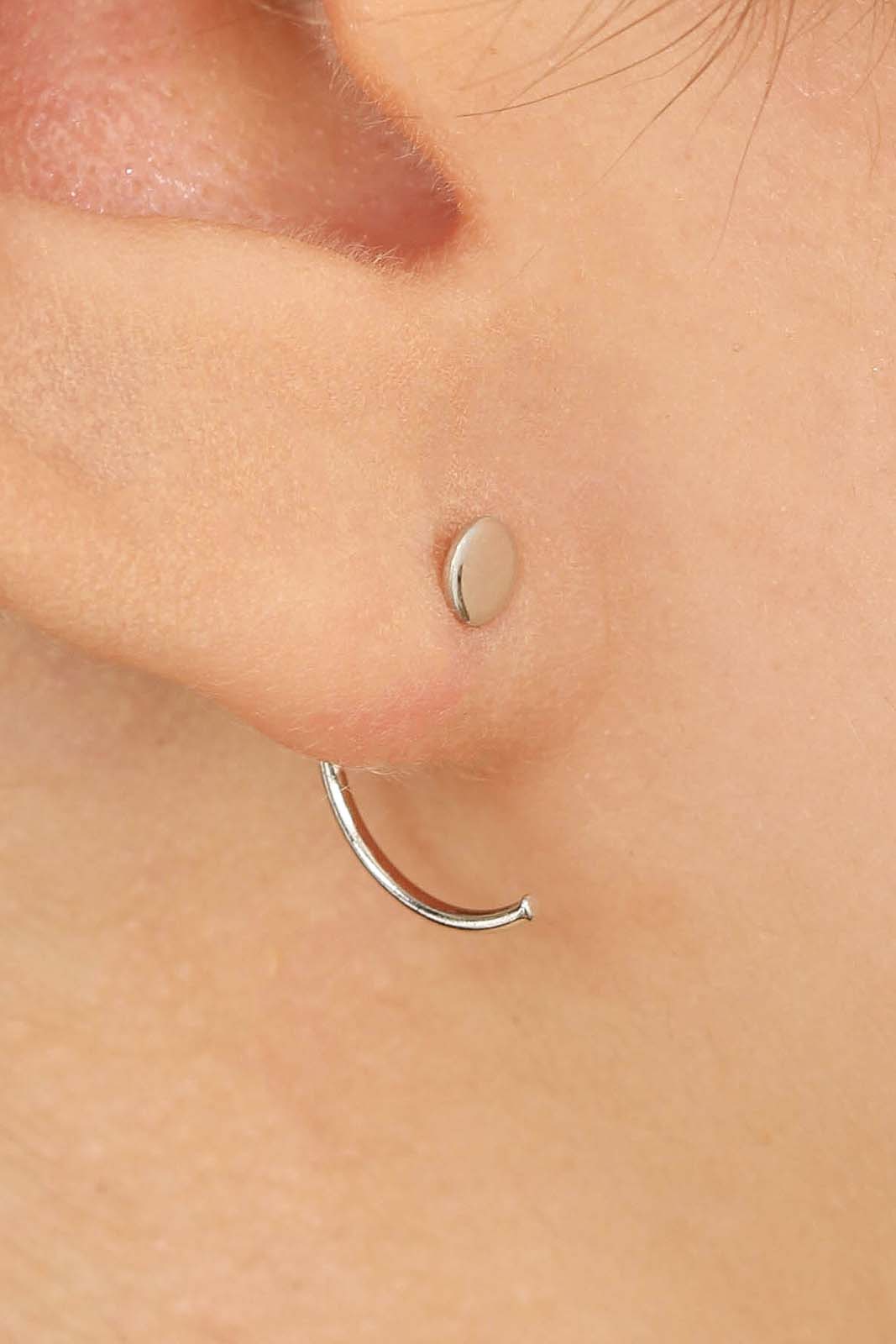 Silver circle half hoop