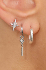 Silver starbust ear party stack