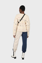 Pink and navy contrast leg sweatpants