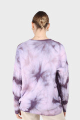 Lilac tie dye cableknit oversized jumper