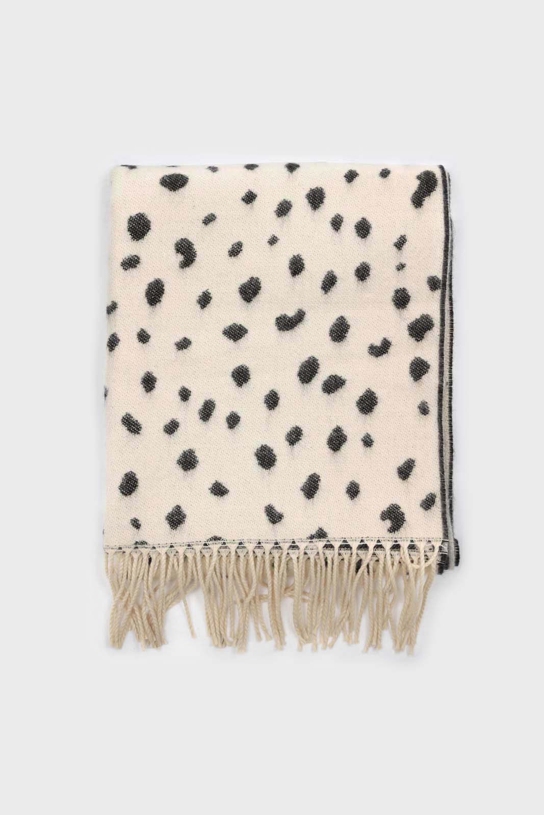 Ivory and black leopard intarsia scarf