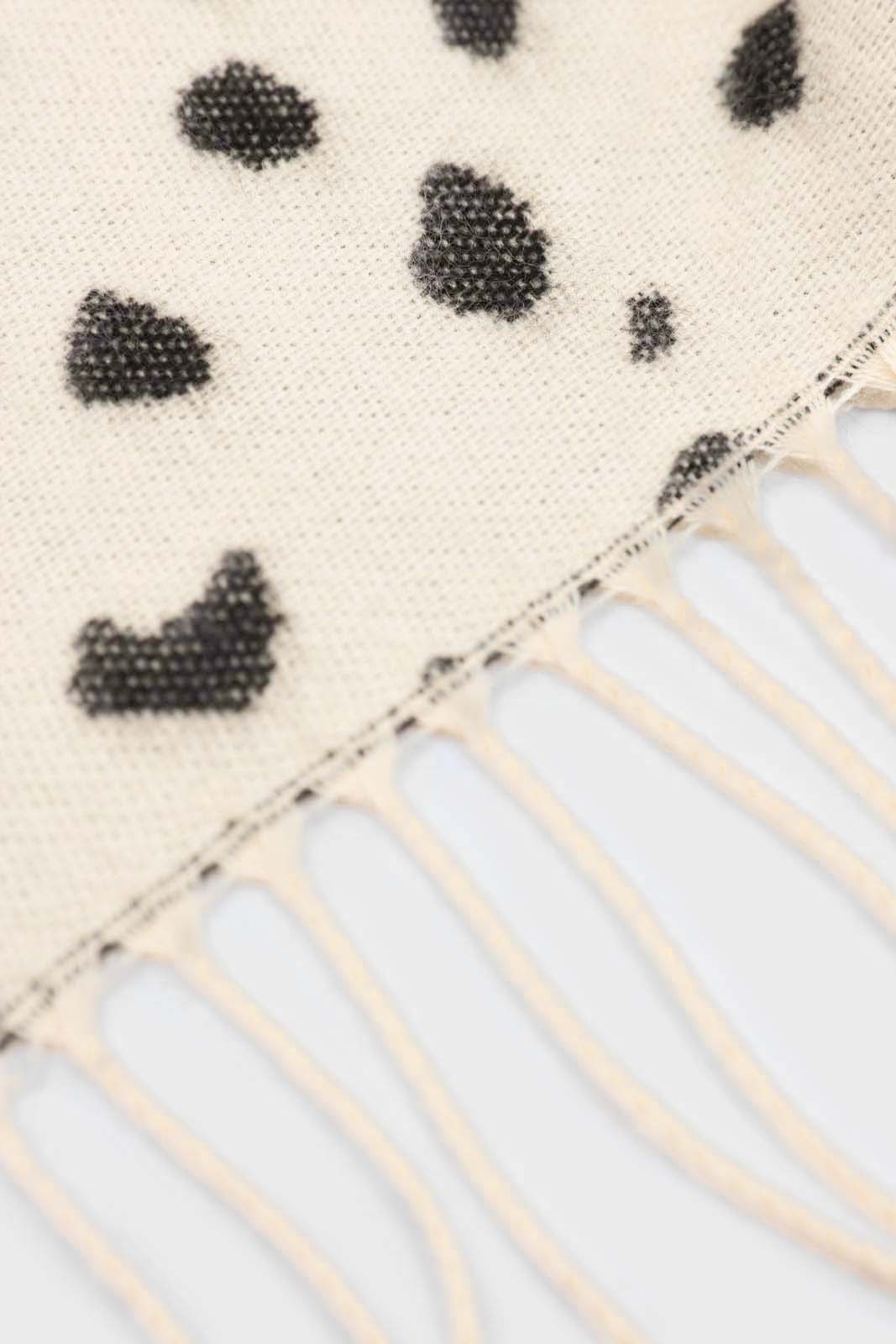 Ivory and black leopard intarsia scarf