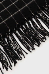 Black and white box check scarf