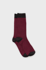 Purple contrast metallic trim socks