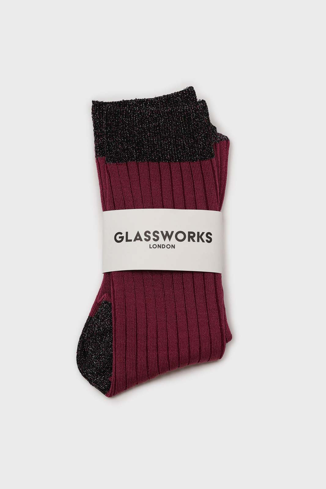 Purple contrast metallic trim socks