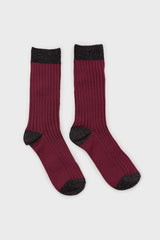 Purple contrast metallic trim socks