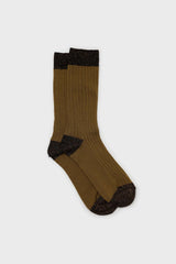 Mustard contrast metallic trim socks