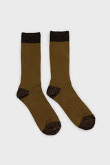 Mustard contrast metallic trim socks