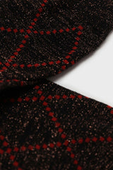 Black and orange dotted diamond metallic socks