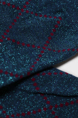 Blue and purple dotted diamond metallic socks