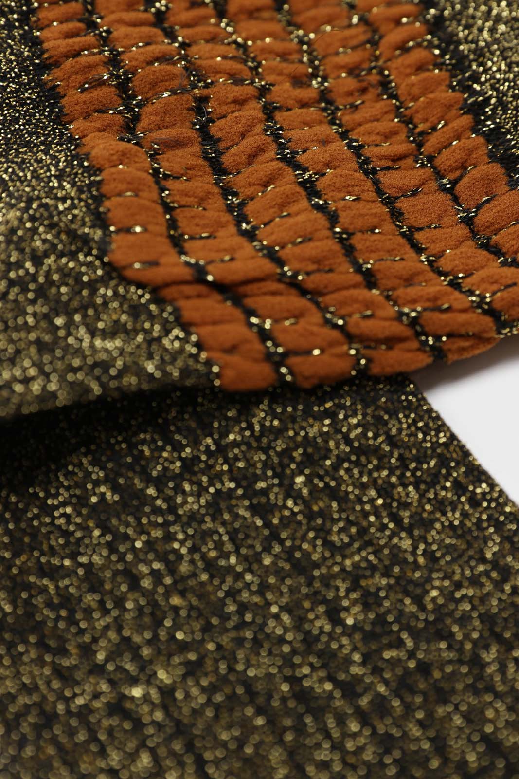 Khaki ribbed glitter puffed ankle socks