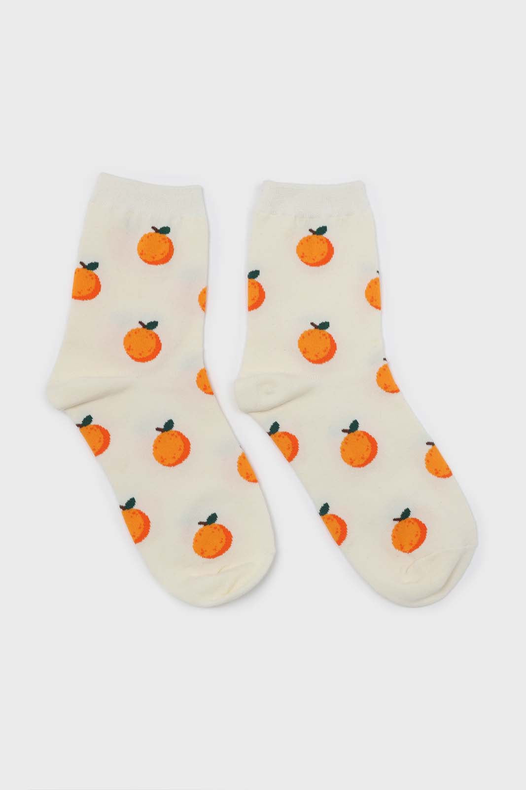 White juicy orange socks