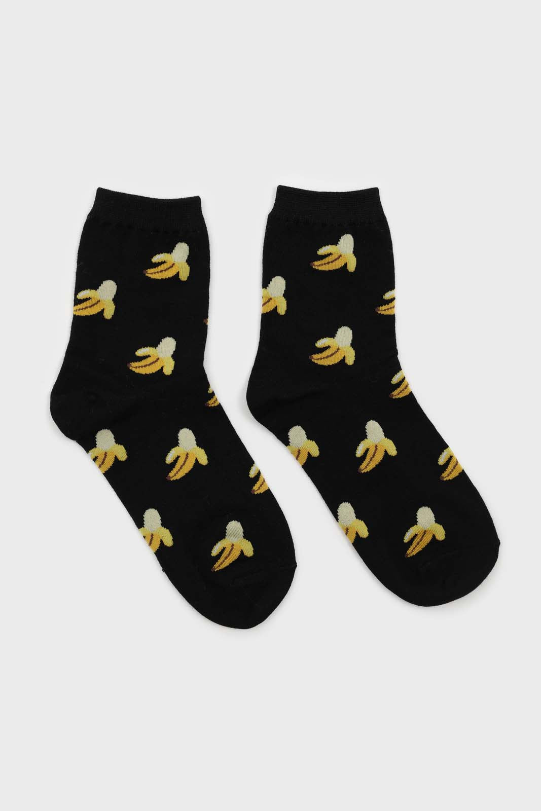 Black peeled banana socks