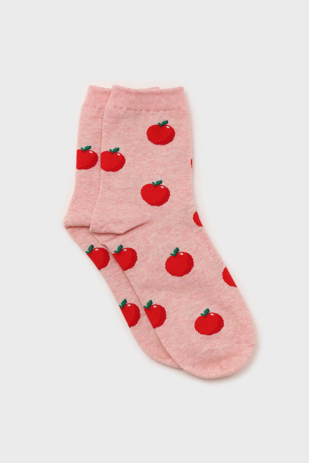Pale pink apple socks