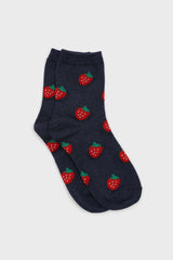 Dark blue strawberry socks