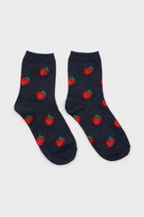 Dark blue strawberry socks