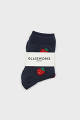 Dark blue strawberry socks