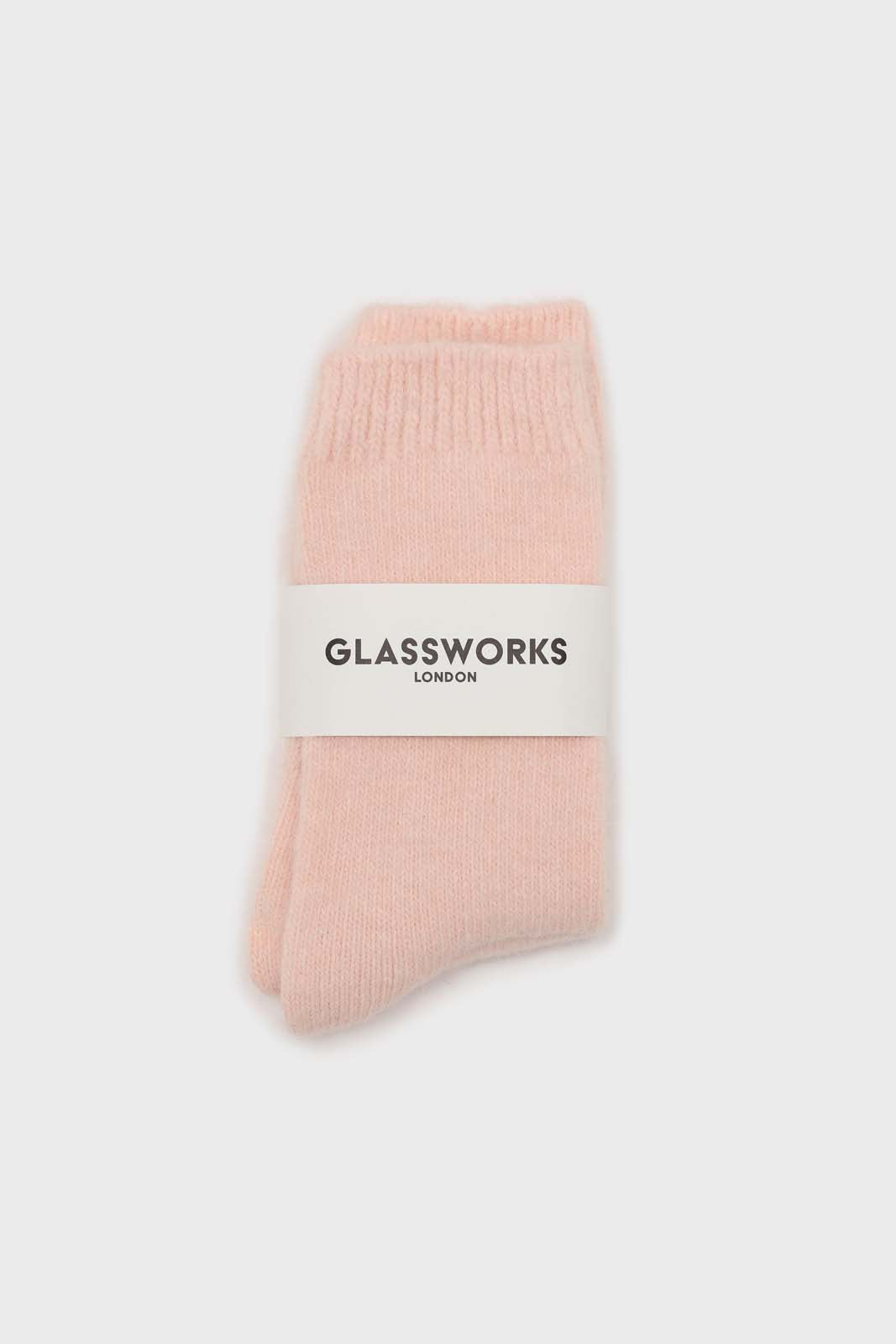 Pale pink angora smooth socks