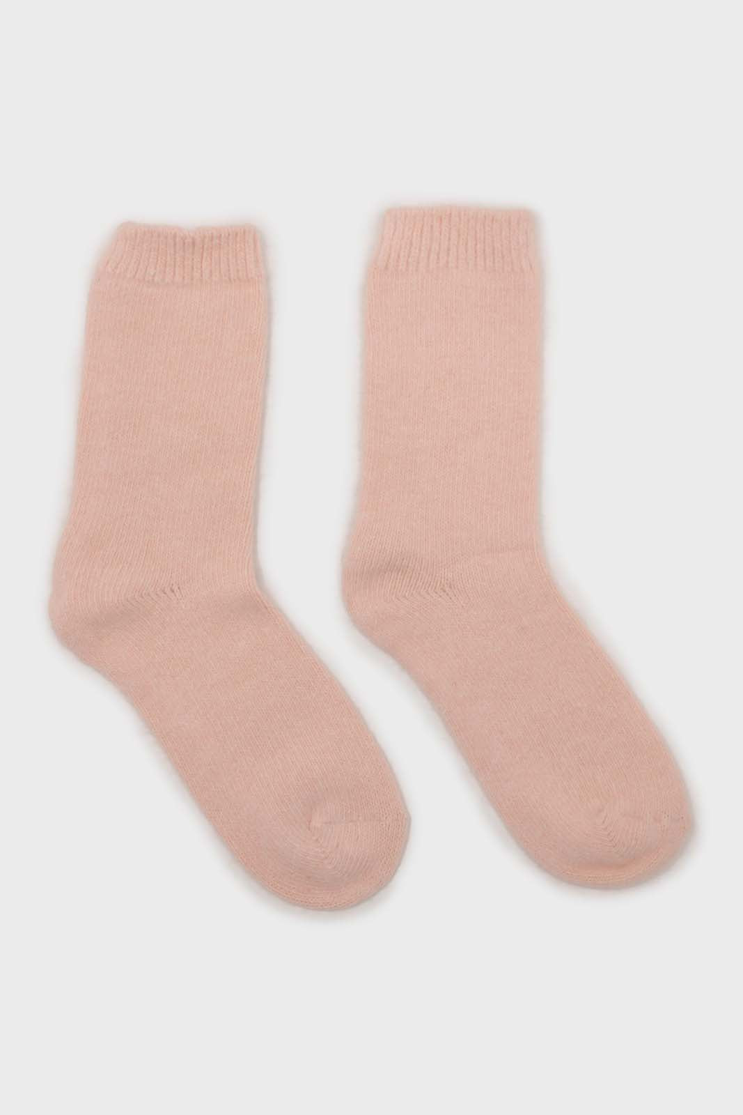 Pale pink angora smooth socks