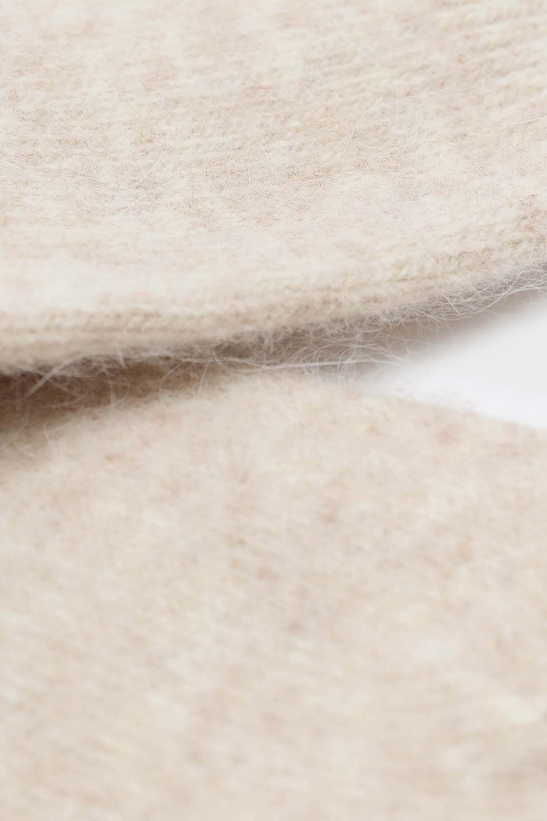 Heather beige angora smooth socks