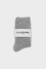 Pale grey angora smooth socks