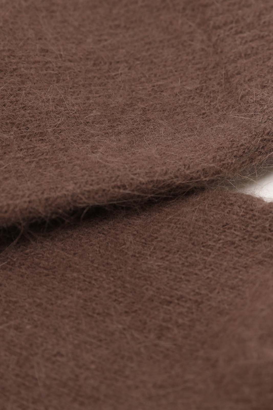 Deep brown angora smooth socks