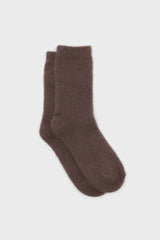 Deep brown angora smooth socks
