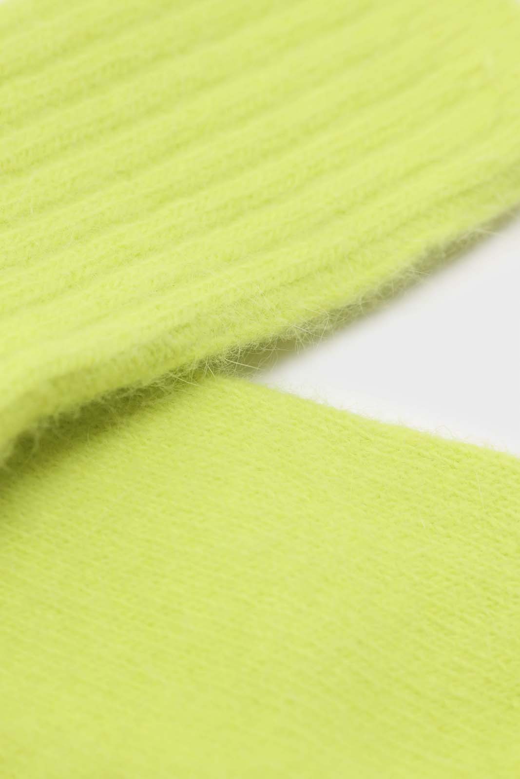 Neon yellow angora ribbed socks