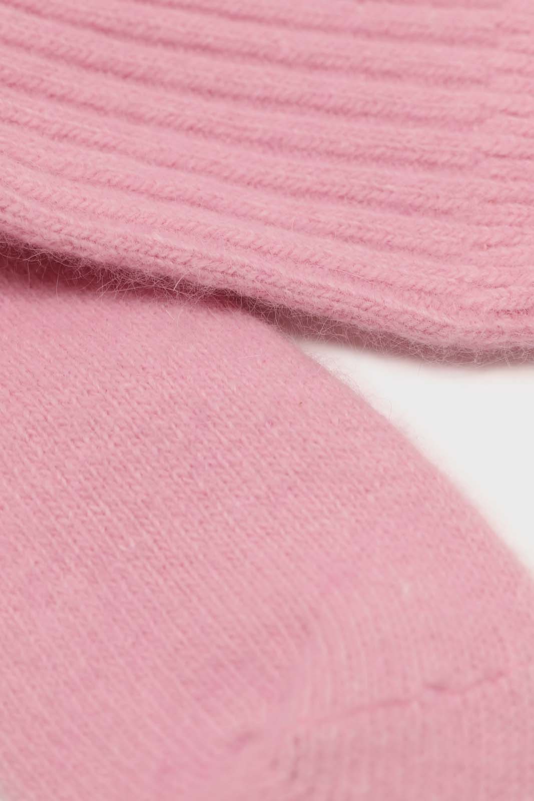 Bright pink angora ribbed socks