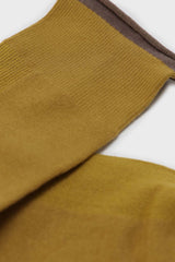 Yellow and beige rolled trim socks