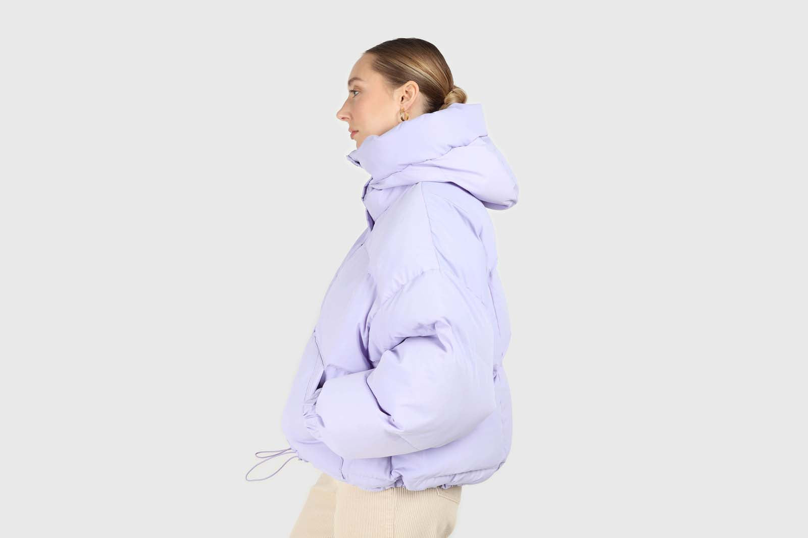 Lilac hooded thick puffer jacket