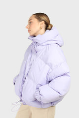 Lilac hooded thick puffer jacket
