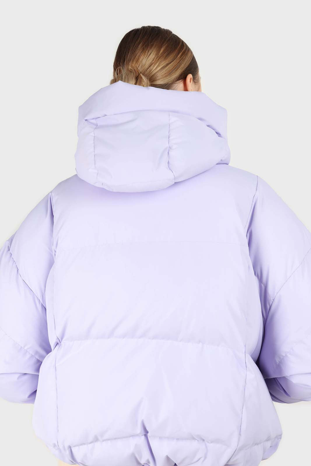 Lilac hooded thick puffer jacket