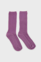 Light purple long ribbed socks