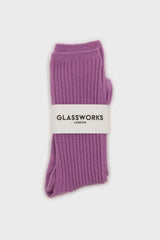 Light purple long ribbed socks
