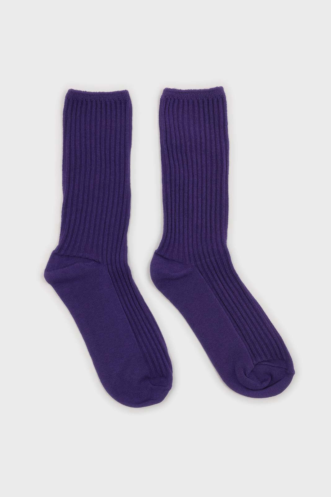 Violet long ribbed socks