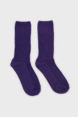 Violet long ribbed socks