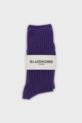 Violet long ribbed socks