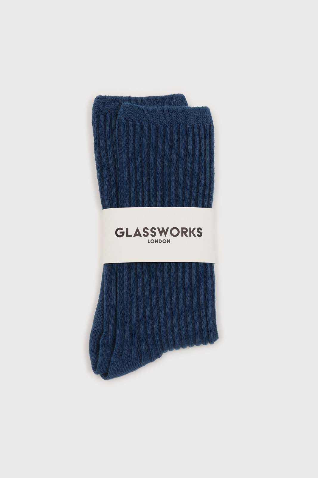 Dark blue long ribbed socks