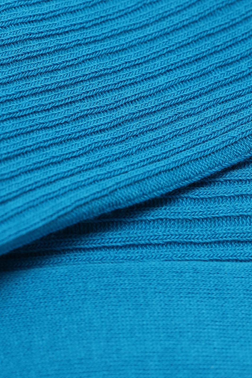 Bright blue long ribbed socks