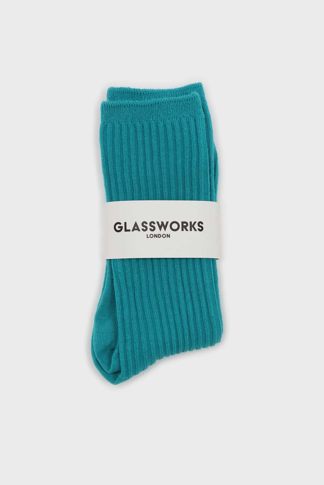 Aqua blue long ribbed socks