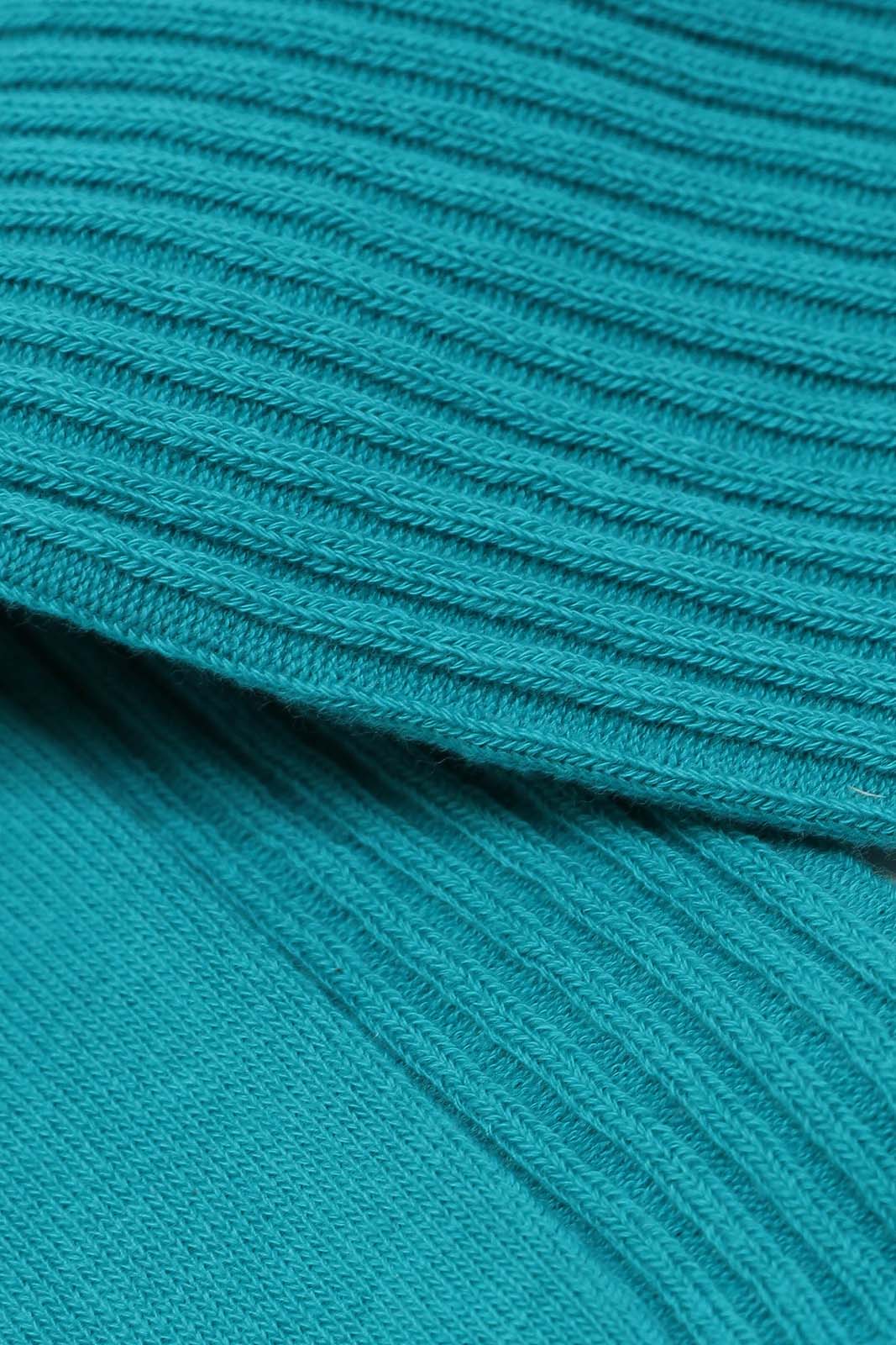 Aqua blue long ribbed socks